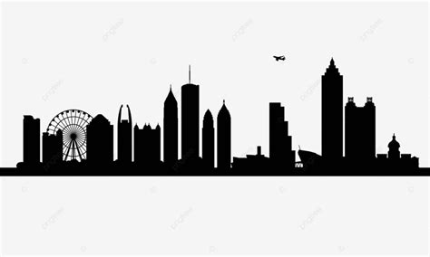 Atlanta City Skyline Silhouette Background Usa Modern America Vector ...