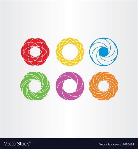 Abstract circle logo business icons set collection