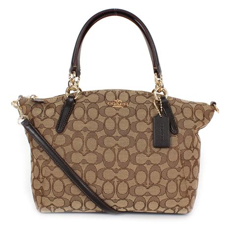 Coach Signature Small Kelsey Satchel Shoulder Bag Handbag F58283 | Brown coach purse, Shoulder ...