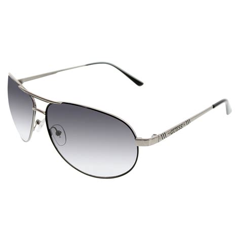 Guess 6744 GUN 35 Gunmetal Oval Aviator Sunglasses Mens | eBay