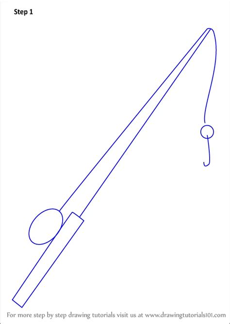 Learn How to Draw Fishing Pole (Everyday Objects) Step by Step : Drawing Tutorials