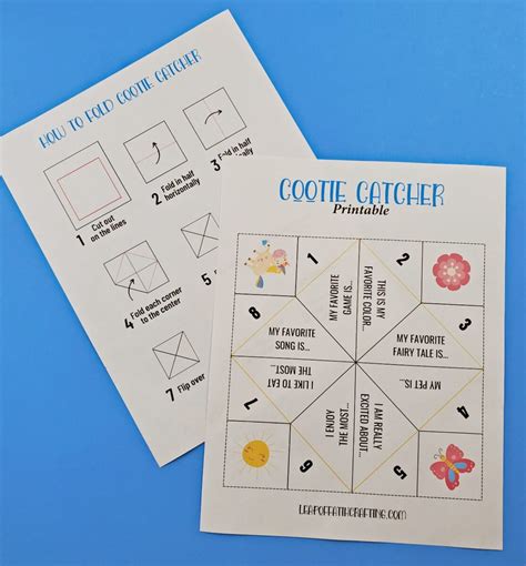 Cootie Catcher Template with FREE Printable for Fortune Teller Game ...