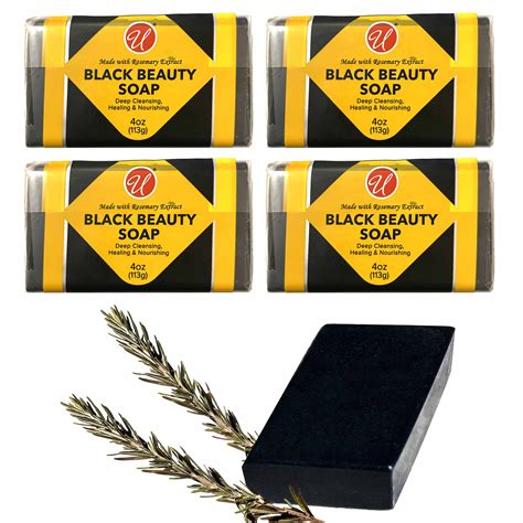 4 Pc Deep Cleansing African Black Soap Rosemary Extract Skin Care Beauty Bar 4oz - Walmart.com