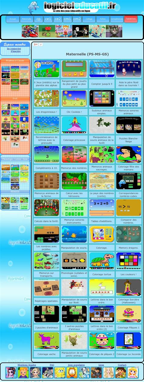 Jeux éducatifs gratuits en ligne maternelle | Logiciel éducatif, Jeux éducatifs en ligne, Jeu ...