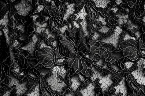 Premium AI Image | Texture of black lace background