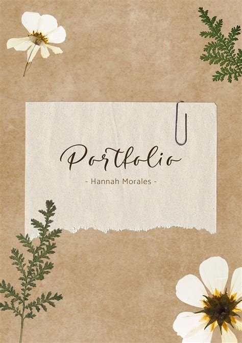 Brown Aesthetic Paper Texture Portfolio Cover Document - Templates by Canva