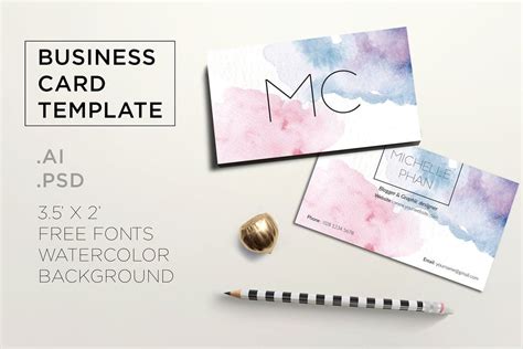 Creative watercolor business card | Business card template design ...