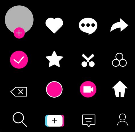 follower icon like tiktok. Tiktok social network icons set 12507689 ...
