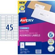 Avery Address Labels with Quick Peel for Laser Printers - 58 x 17.8mm - 4500 Labels (L7156) | Winc