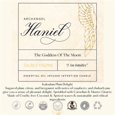 Archangel Haniel "Goddess Of The Moon" Crystal Intention Candle ...