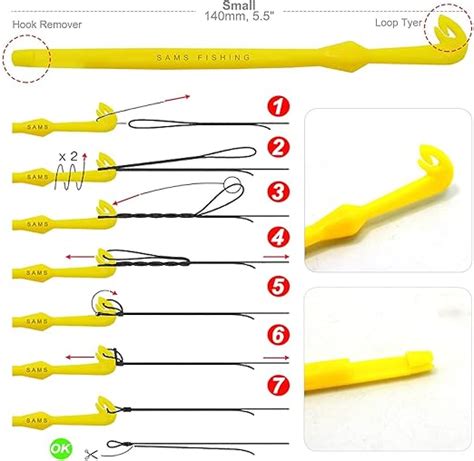 Fishing Knot Tying Tools - Tiefast Knot Tool - 2 x Hook Loop Tyer and ...