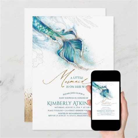 Mermaid Baby Shower Invitations