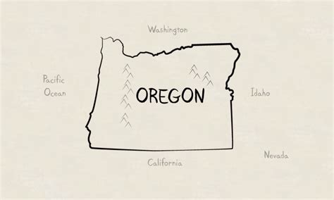 outline of oregon | An outline map of the state of Oregon Nevada California, Nevada State ...