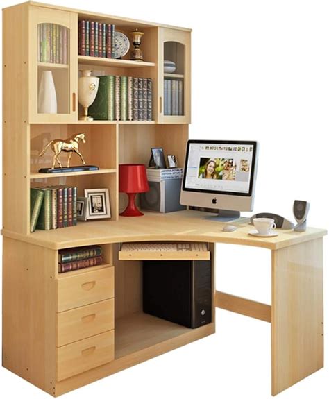 JiaQi L-shaped Computer Desk,home Office Corner Desk With Bookshelves ...