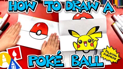 How To Draw A Poké Ball Folding Surprise - Art For Kids Hub