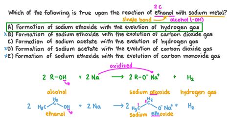 Question Video: Determining the Products of the Reaction of Ethanol and ...