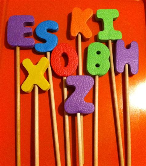 DIY Alphabet Pointers - bath foam letters & dowel sticks Foam Letters ...