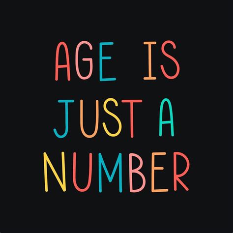 Colorful age is just a number typography on a black background vector ...