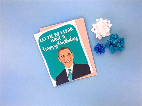 Barack Obama Birthday Political Greeting Card | Etsy