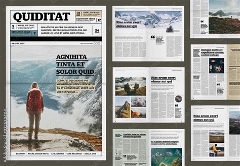 Outdoor and Travel Magazine Layout Stock Template | Adobe Stock