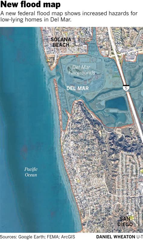 New federal map shows increased danger of flooding in Del Mar - The San Diego Union-Tribune