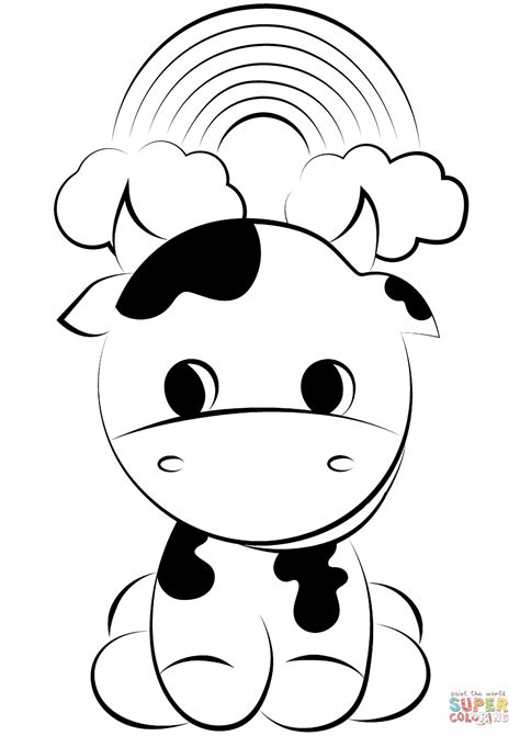 Cute Baby Cow coloring page | Free Printable Coloring Pages