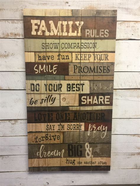 Family Rules Sign House Rules Sign Dining Room Wall Art | Etsy