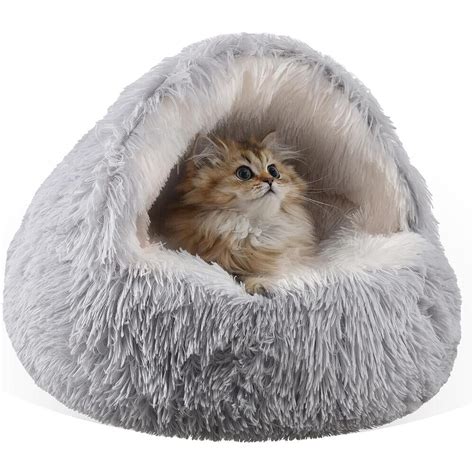 Elegant Fluffy Self-Warming Cat bed - CatGlamour.com