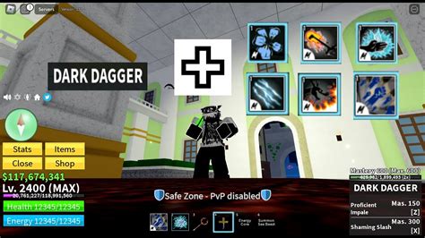 Dark Dagger ONE SHOT Combo with ALL Fighting Style | Blox Fruits | Update 17.3 - YouTube