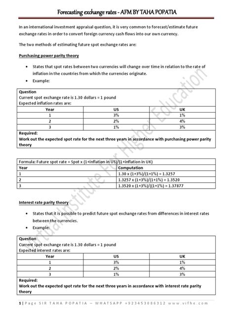 Forecasting Exchange Rates | PDF | Exchange Rate | Purchasing Power Parity