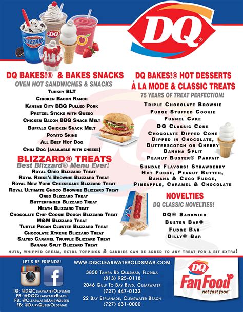 Dairy Queen (Treat) menu in Clearwater, Florida, USA