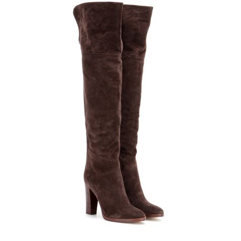 Lyst - Chloé Over-The-Knee Suede Boots in Brown