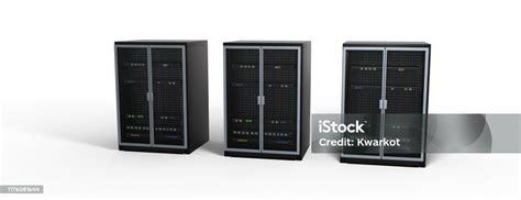 Modern Server Rack Server Rack Image Isolated On White Background 3d ...