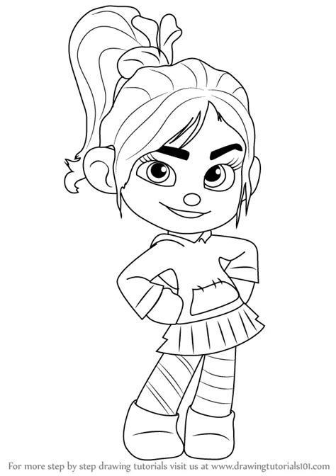 Step by Step How to Draw Vanellope von Schweetz from Wreck-It Ralph : DrawingTutorials101.com