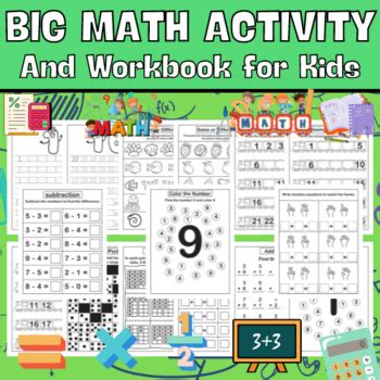 BIG MATH ACTIVITY and WORKBOOK for KIDS by YouCan Teach | TPT