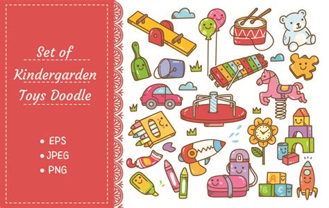 Kindergarten Toys and Equipment Doodle Graphic by Big Barn Doodles ...