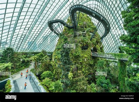 Singapore, Marina Bay, Garden By the bay, Cloud Forest, botanic garden, the highest artificial ...