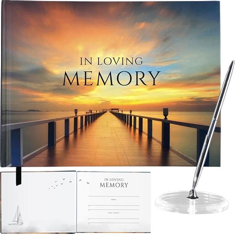 Funeral Guest Book, in Loving Memory Funeral Guestbook with Pen, Pond ...