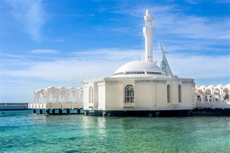 Alrahmah Floating Mosque with Sea in Foreground, Jeddah Stock Image ...