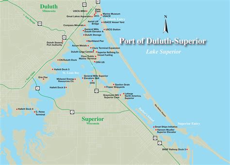 Duluth Harbor Cam: Port Facilities Map