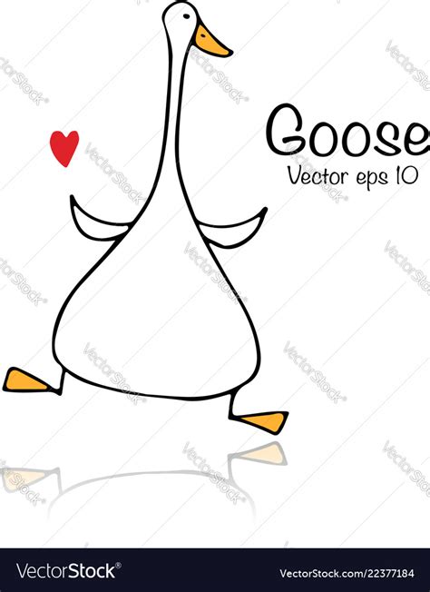 Funny goose sketch for your design Royalty Free Vector Image