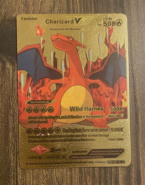 Mavin | 🔥Charizard V Gold Foil Pokemon Card hp 508 Evolution 🔥