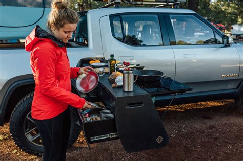 The Rivian R1T gets a camp kitchen and shows up at Overland West - Autoblog