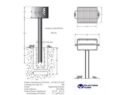 Standard In-Ground Park Grill | Commercial Site Furnishings