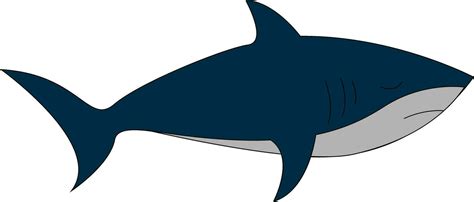 Clipart of the blue shark set isolated on white background viewed from the side, vector or color ...