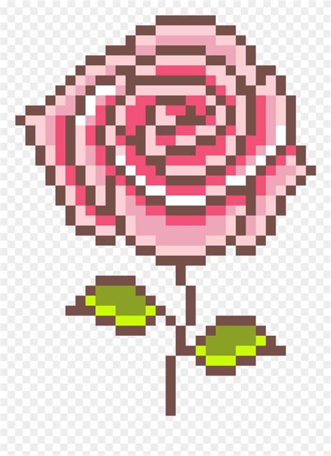 Rose Pixel Art - Mother's Day Pixel Art Clipart (#4967779) - PinClipart