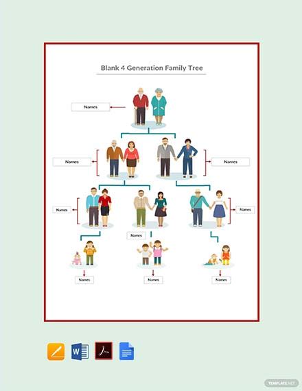 FREE Blended Family Tree Template - PDF | Word (DOC) | Apple (MAC ...