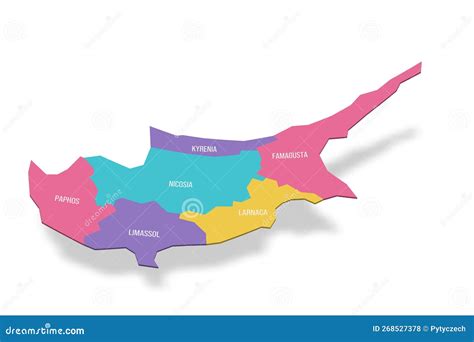 Cyprus Political Map Of Administrative Divisions Vector Illustration | CartoonDealer.com #268527378