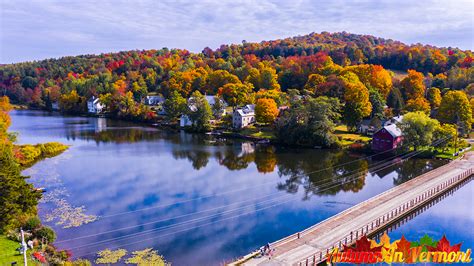 Autumn in Vermont - Autumn at the Brookfield Floating Bridge in Brookfield Vermont