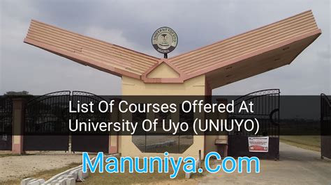 List Of Courses Offered At University Of Uyo (UNIUYO)